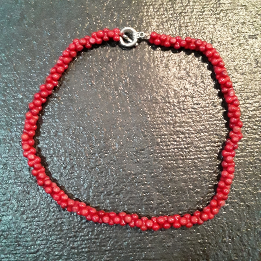 Vintage beaded coral necklace